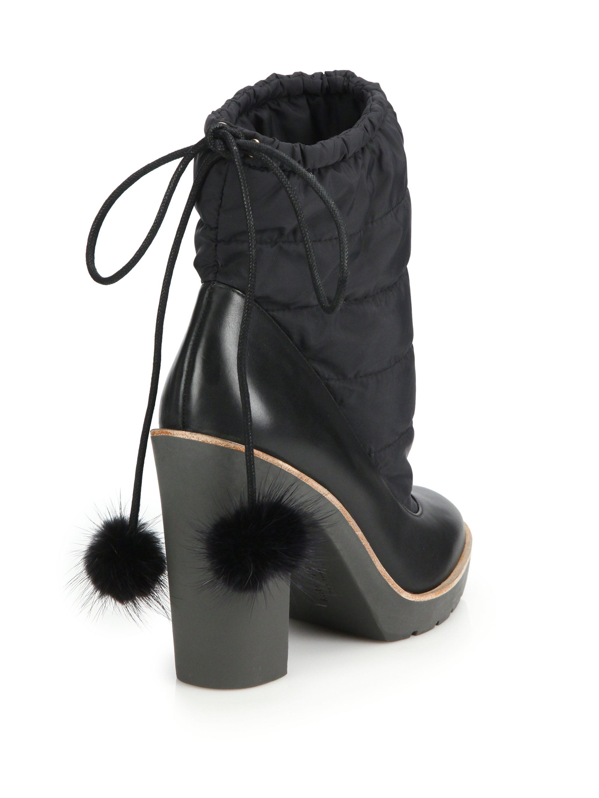 Lyst Kate Spade New York Ginnie Faux Fur Pompom Quilted Ankle Boots