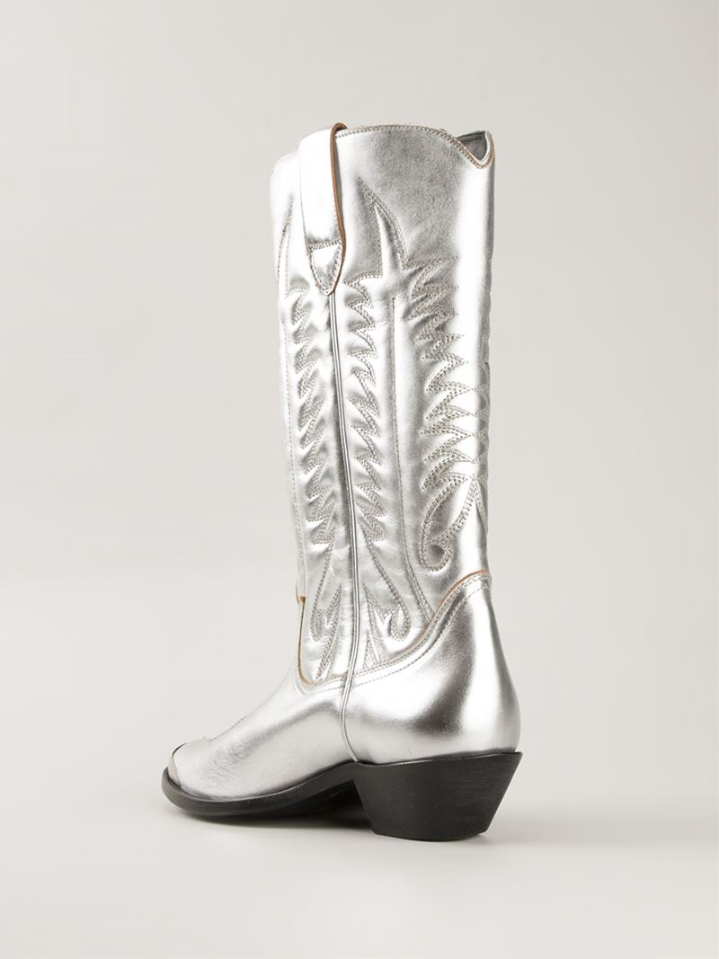 Lyst Golden Goose Deluxe Brand Patterned Cowboy Boots in Metallic