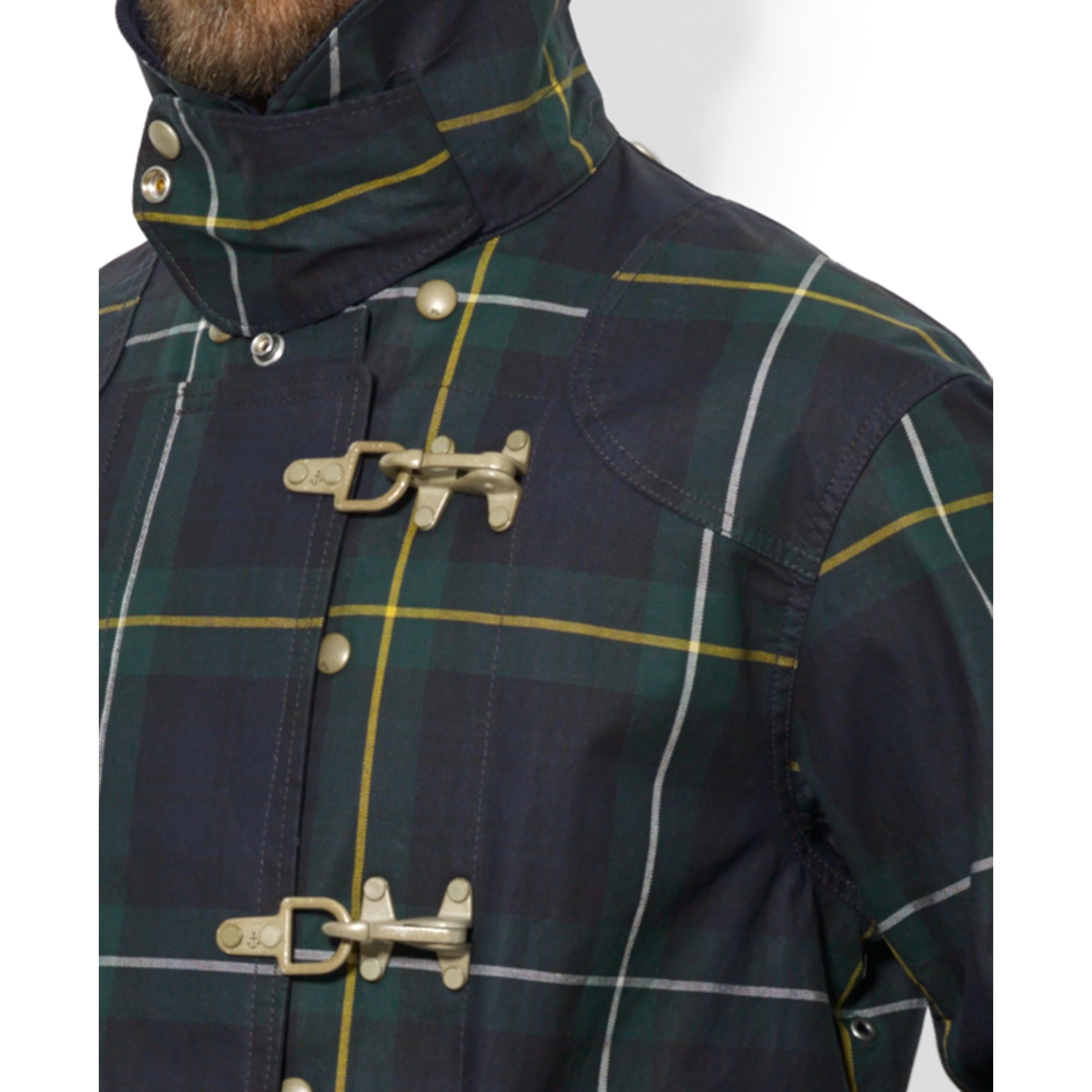 Lyst Ralph Lauren Polo Plaid Canvas Firemans Jacket in Green for Men