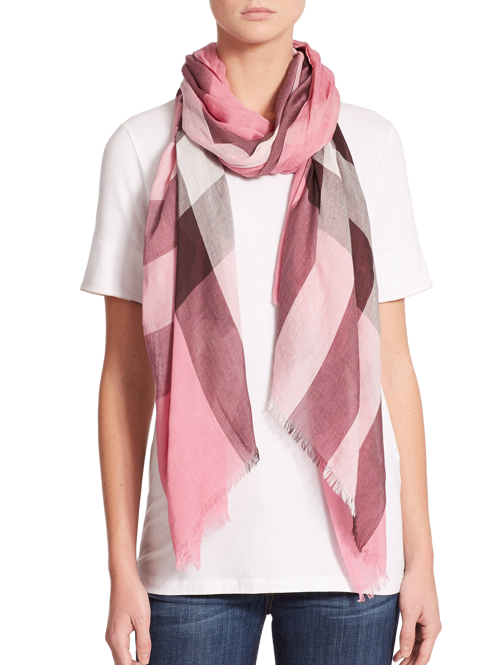 burberry sheer mega check scarf