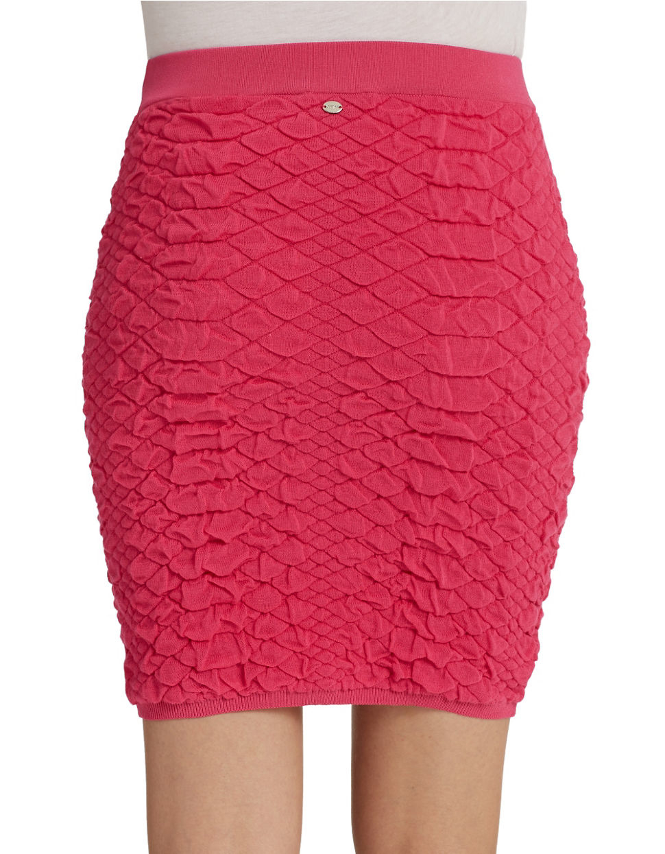 Guess Stretch Knit Skirt in Pink (Dark Pink) Lyst