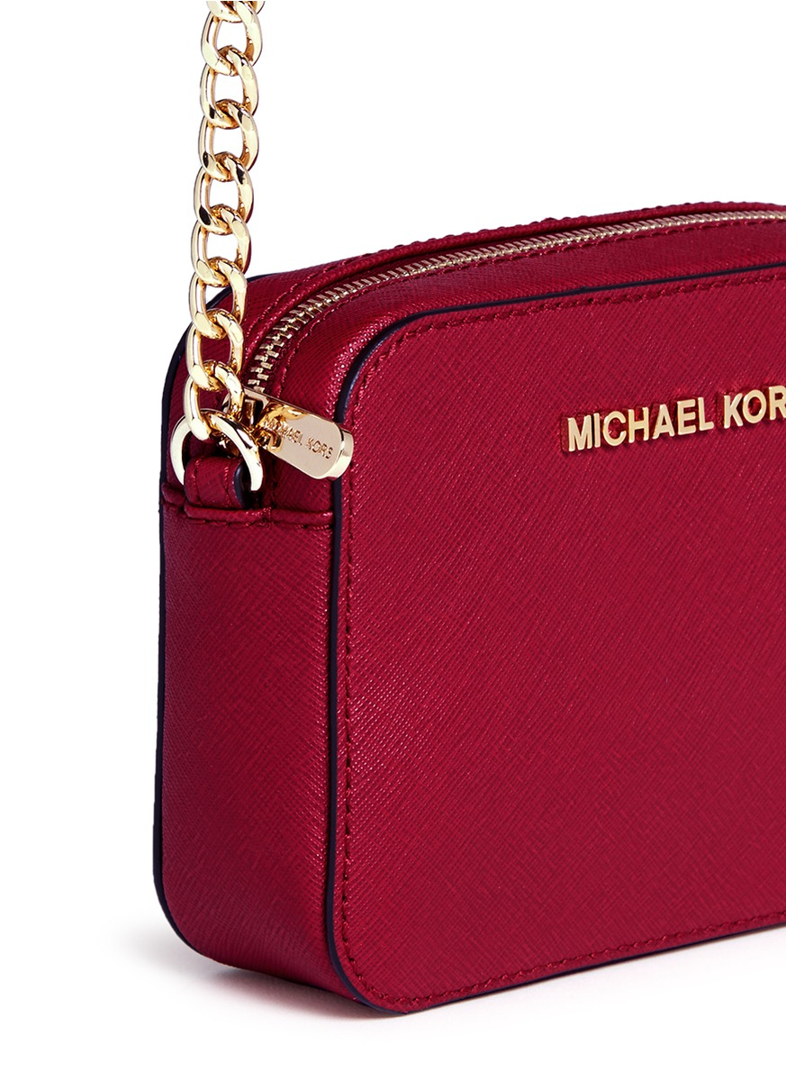 Lyst Michael Kors Jet Set Travel Saffiano Leather Crossbody Bag Gallery Previously Sold At Lane Crawford Women S Michael By Kors Jet Set