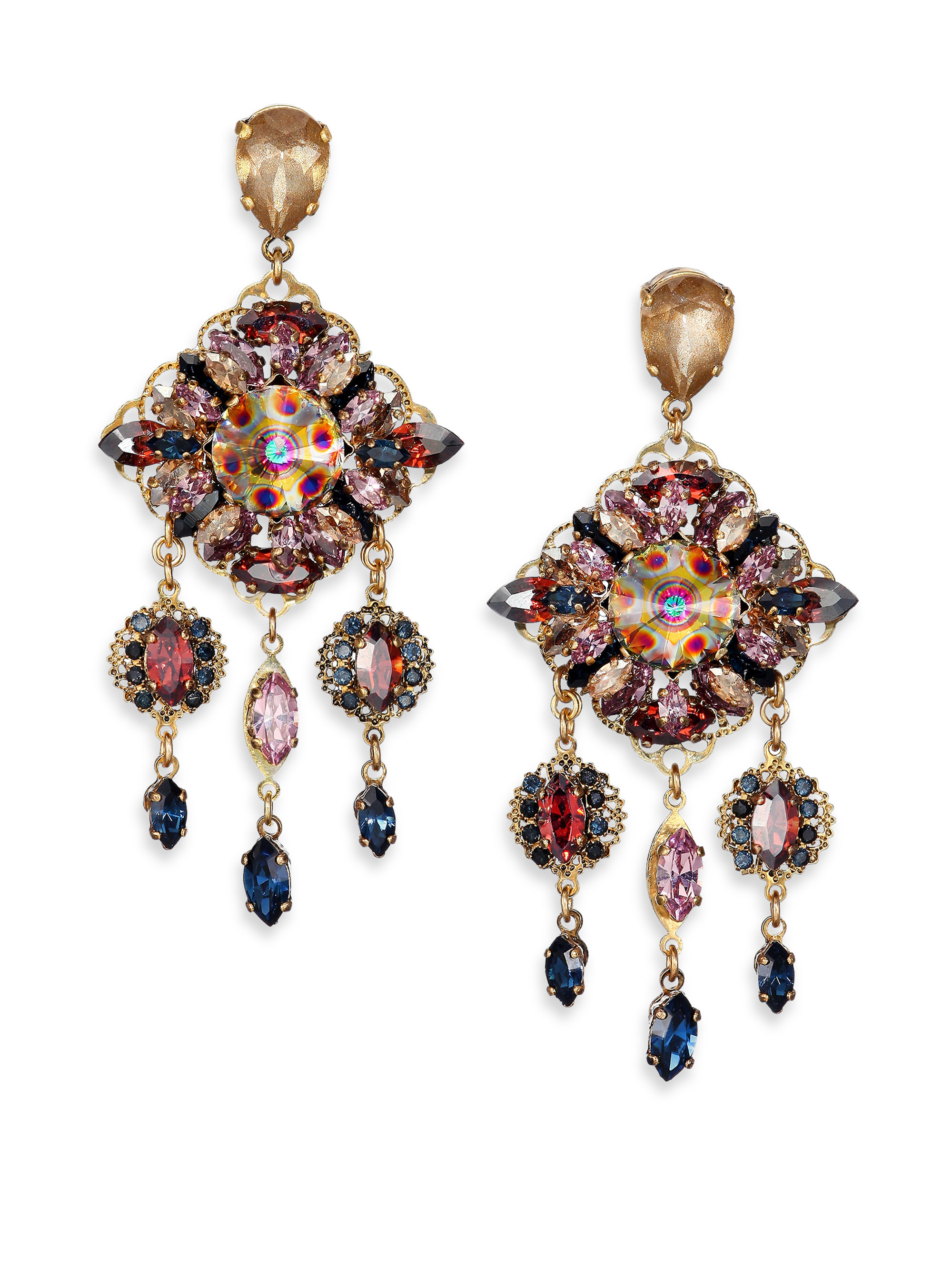 Lyst Erickson Beamon Hily Ever After Drop Earrings In Metallic Gallery