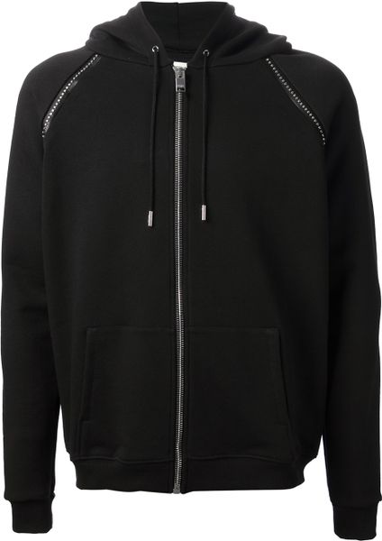 Saint Laurent Studded Hoodie in Black for Men | Lyst