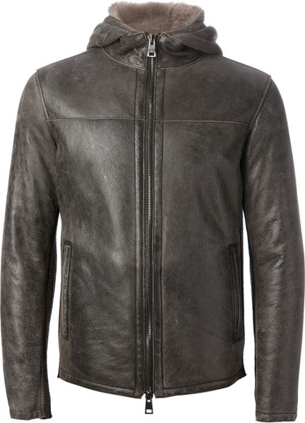Gms-75 Hooded Leather Jacket in Brown for Men | Lyst