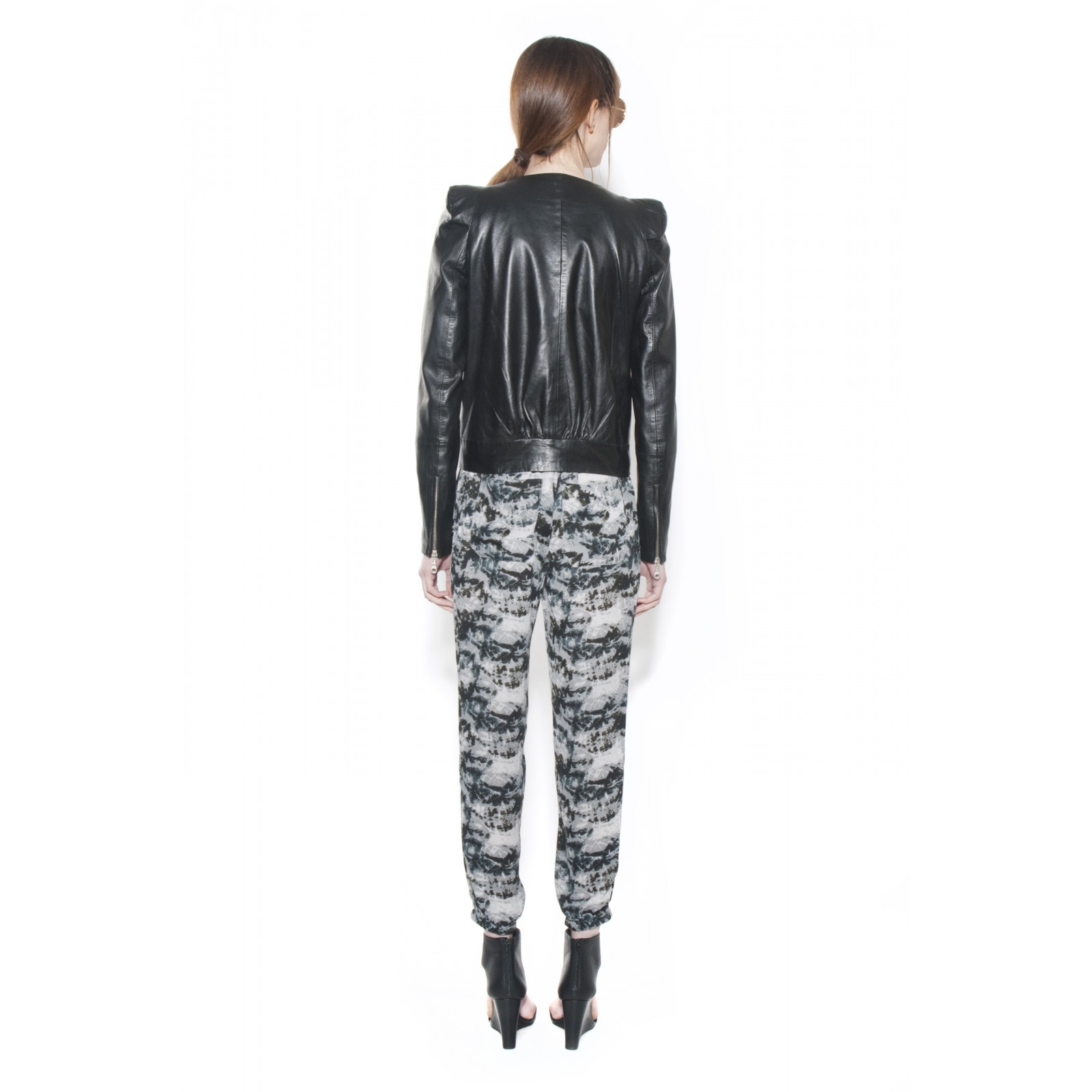 Vanessa Bruno Athé Agneau Leather Jacket In Black Lyst Gallery