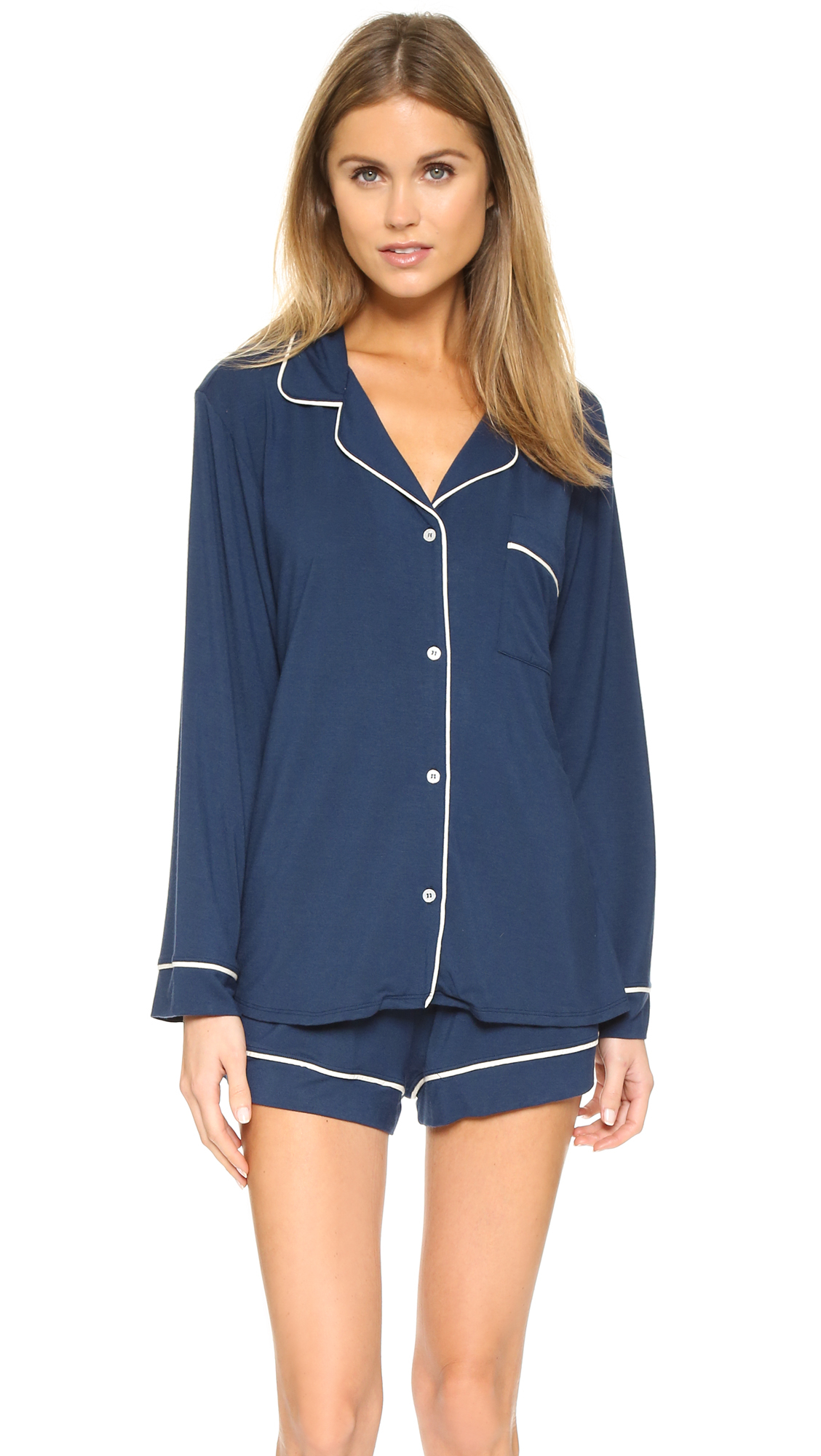 Lyst - Eberjey Gisele Long Sleeve Pajama Set in Blue