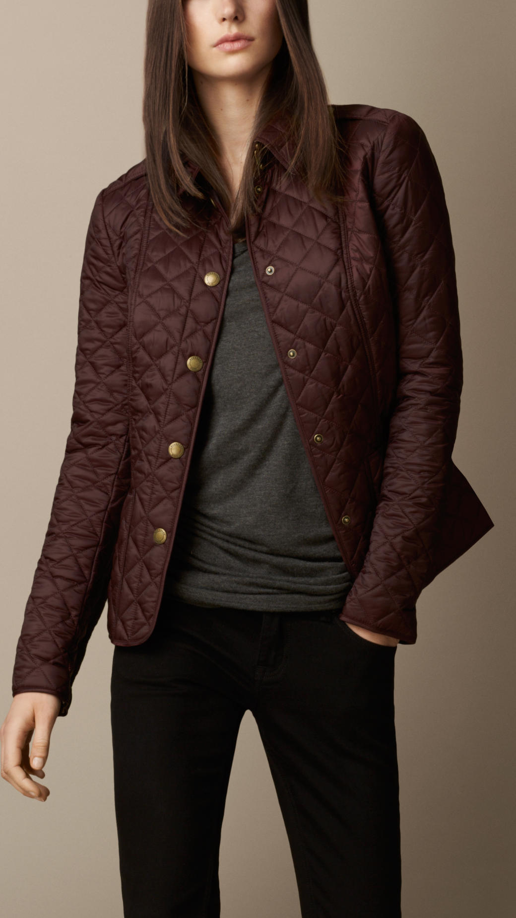 Burberry Quilted Jacket Women Red 