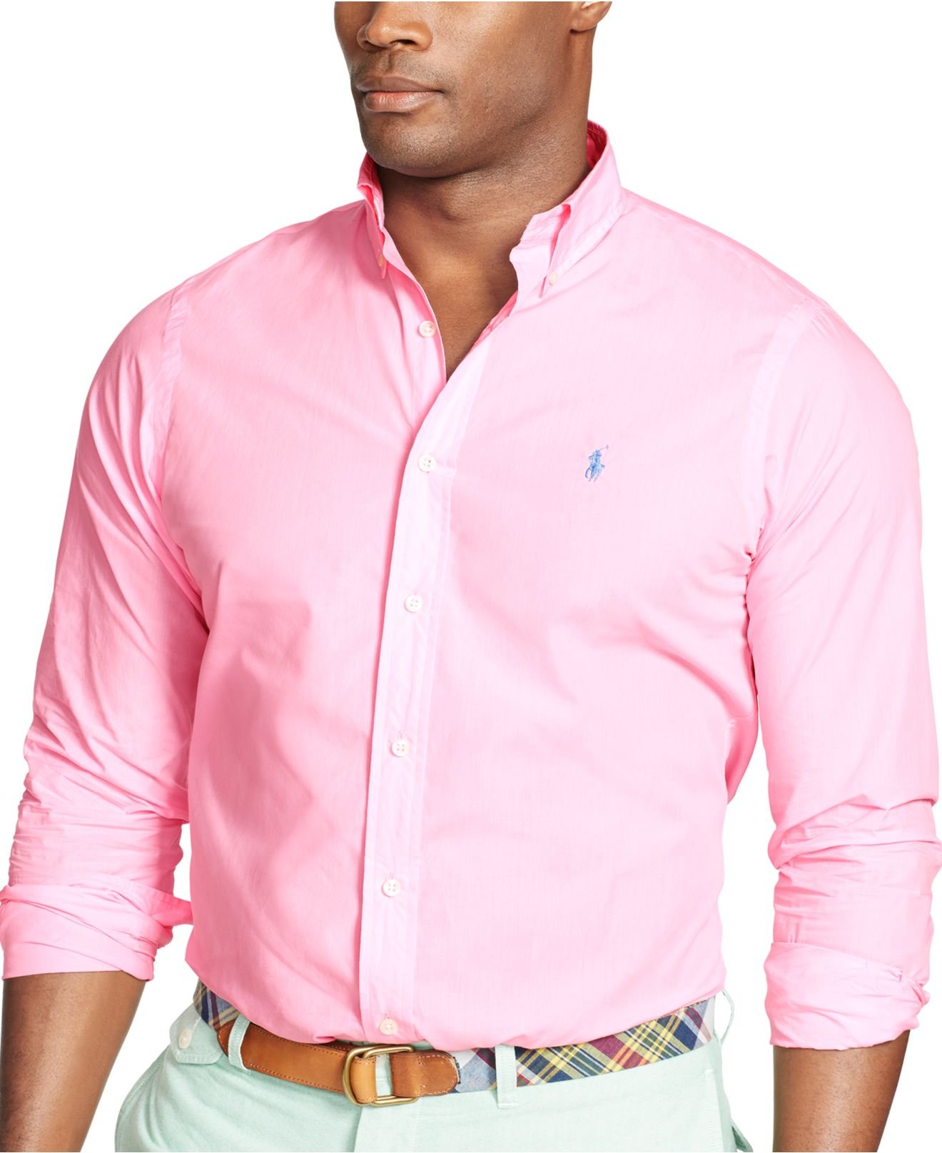 Lyst - Polo Ralph Lauren Big And Tall Long-Sleeve Poplin Shirt in Pink