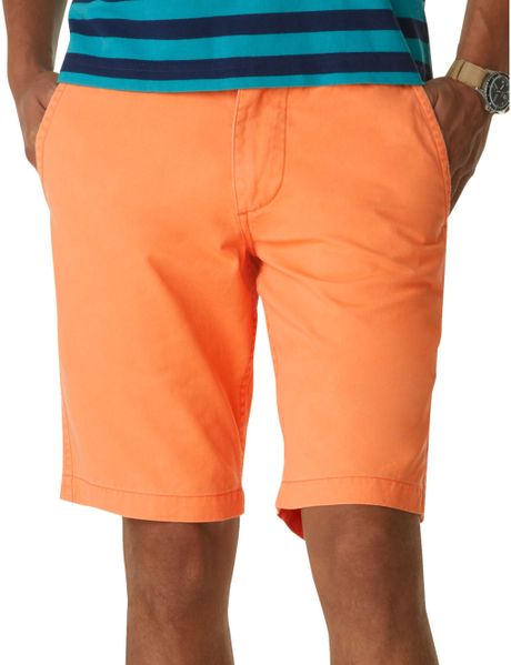 Dockers Discontinued Alpha Flat Front Khaki Shorts in Orange for Men ...