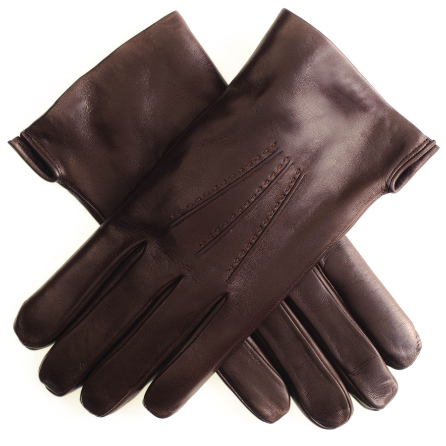Black.co.uk Dark Brown Leather Gloves With Rabbit Fur Lining ...