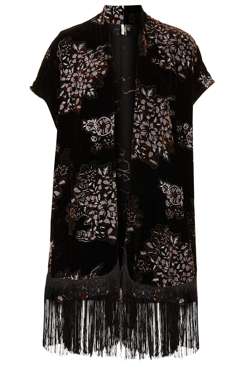 Lyst Velvet Jacquard Kimono in Black