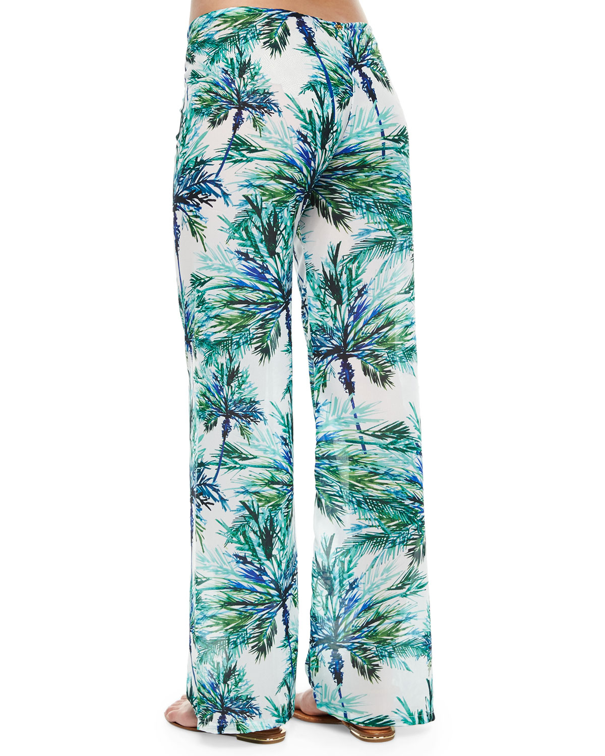 palm leaf palazzo pants