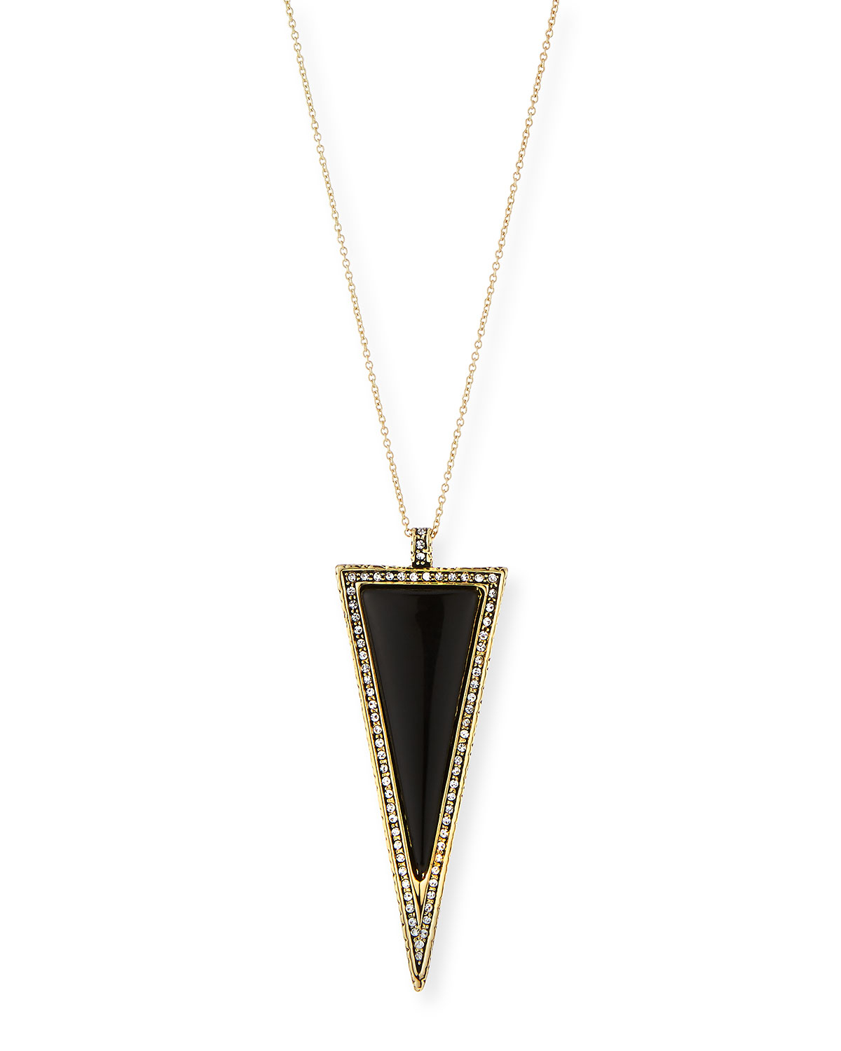 House of harlow 1960 Delta Triangle Pendant Necklace in Black (BLACK