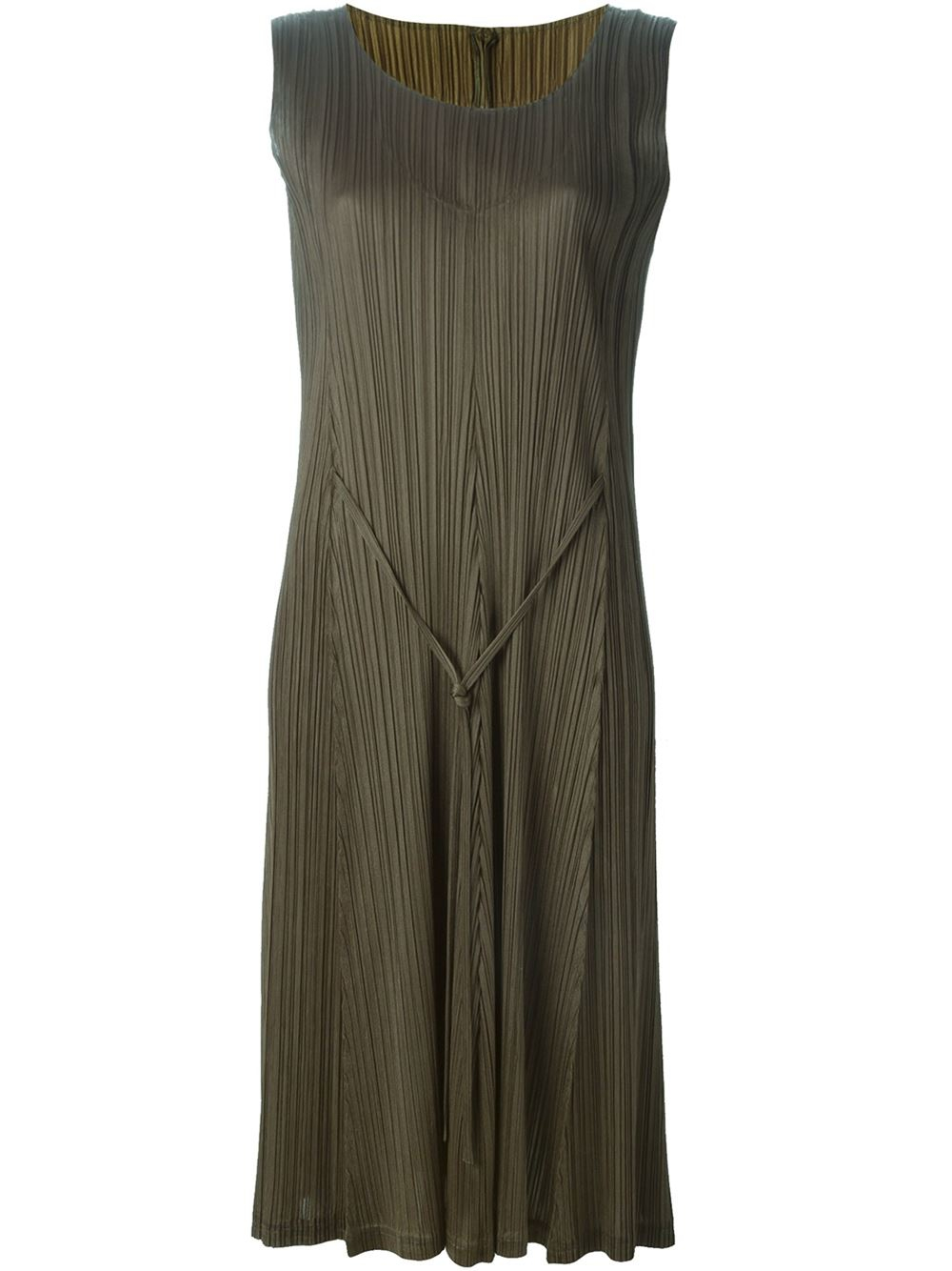 Pleats please issey miyake Sleeveless Pleated Dress in Green | Lyst