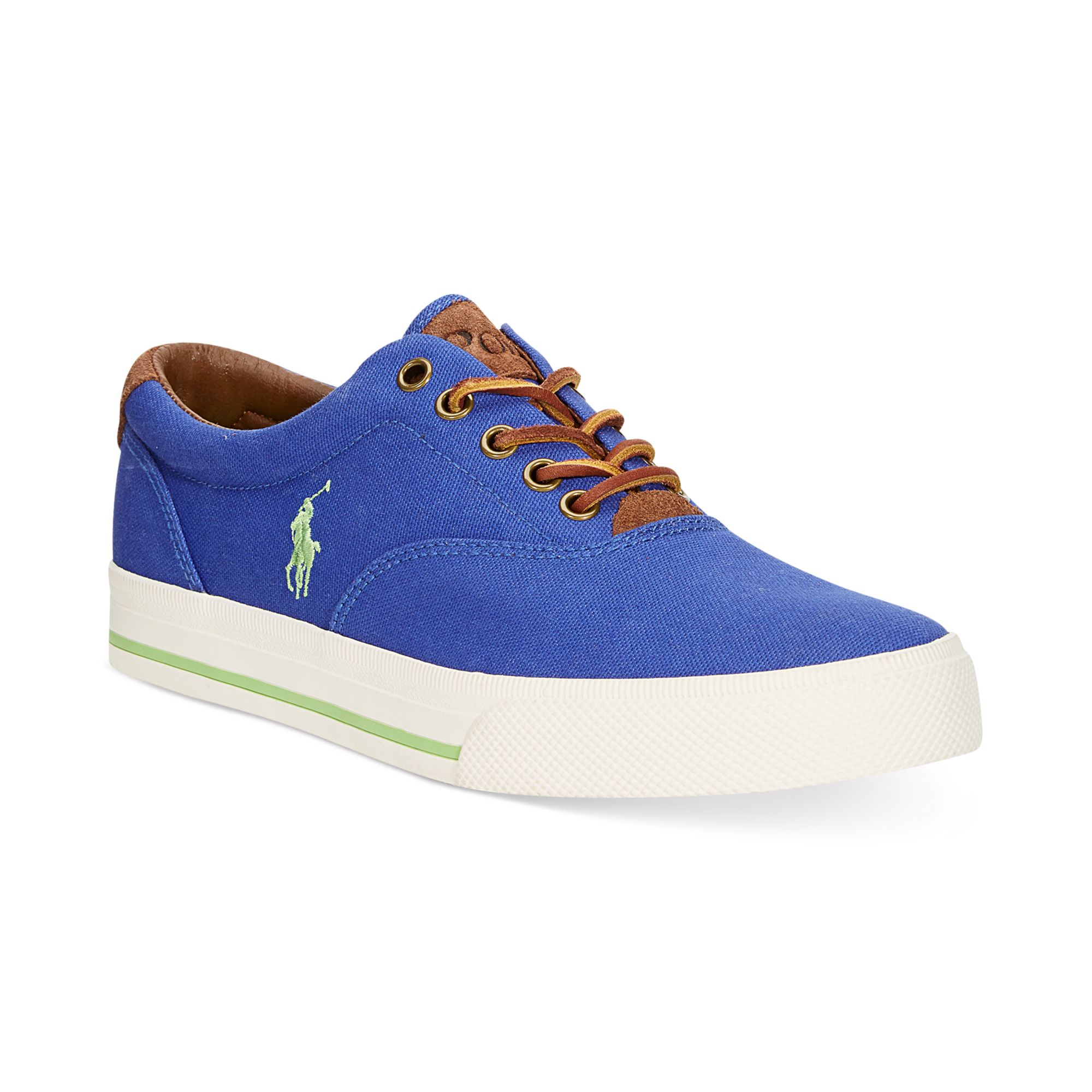 Ralph Lauren Polo Vaughn Sneakers in Blue for Men (Royal Blue/Lime Pony ...
