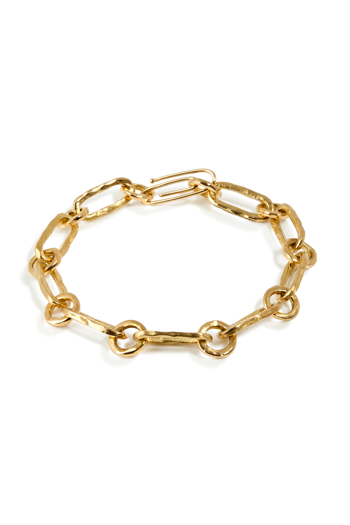 Aurelie bidermann Yellow Gold Hammered Chain Bracelet in Metallic | Lyst