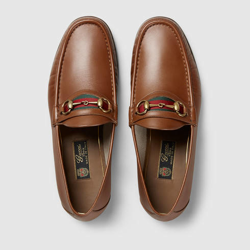 Gucci Men's Horsebit Leather Loafer in Brown for Men - Lyst
