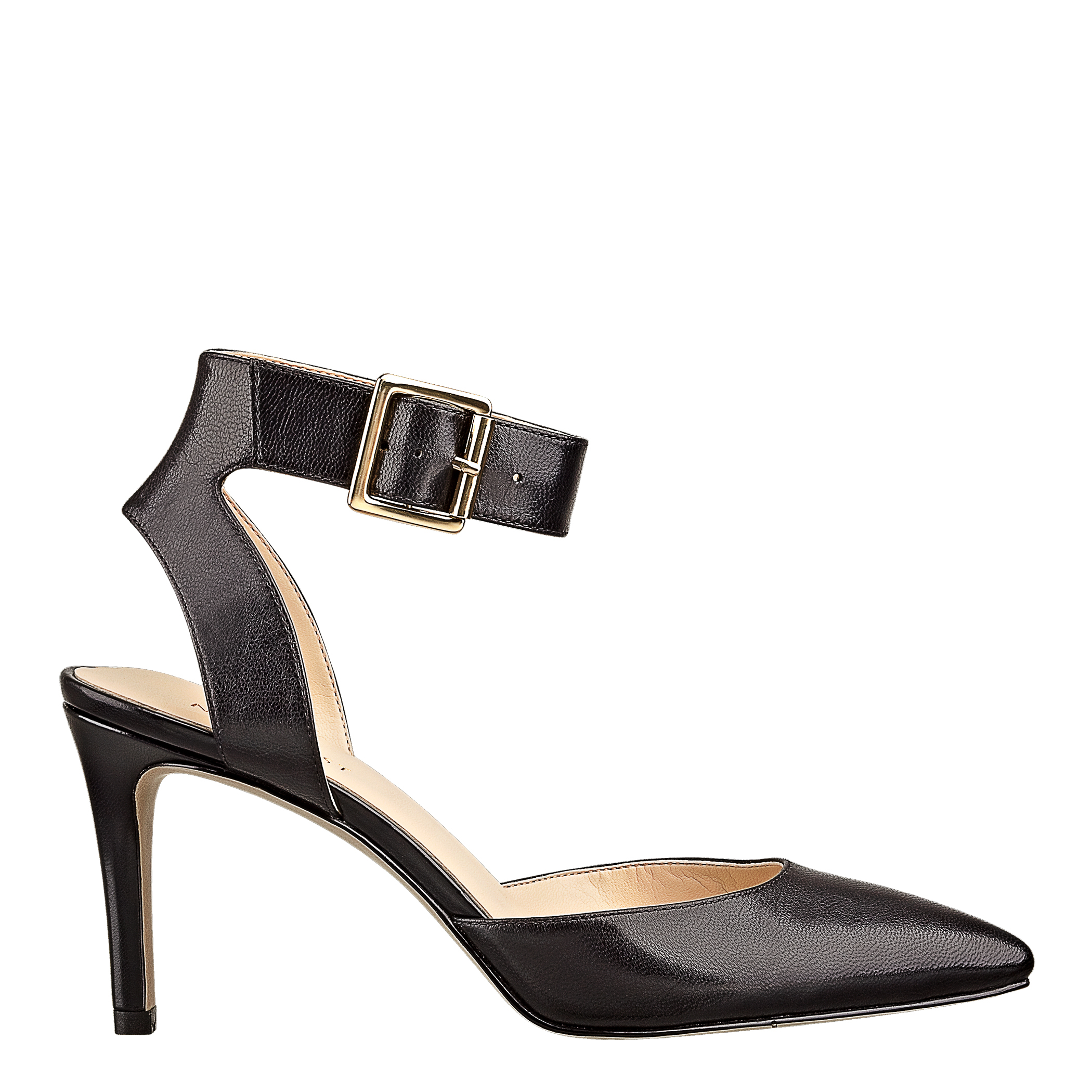 nine west black strap heels