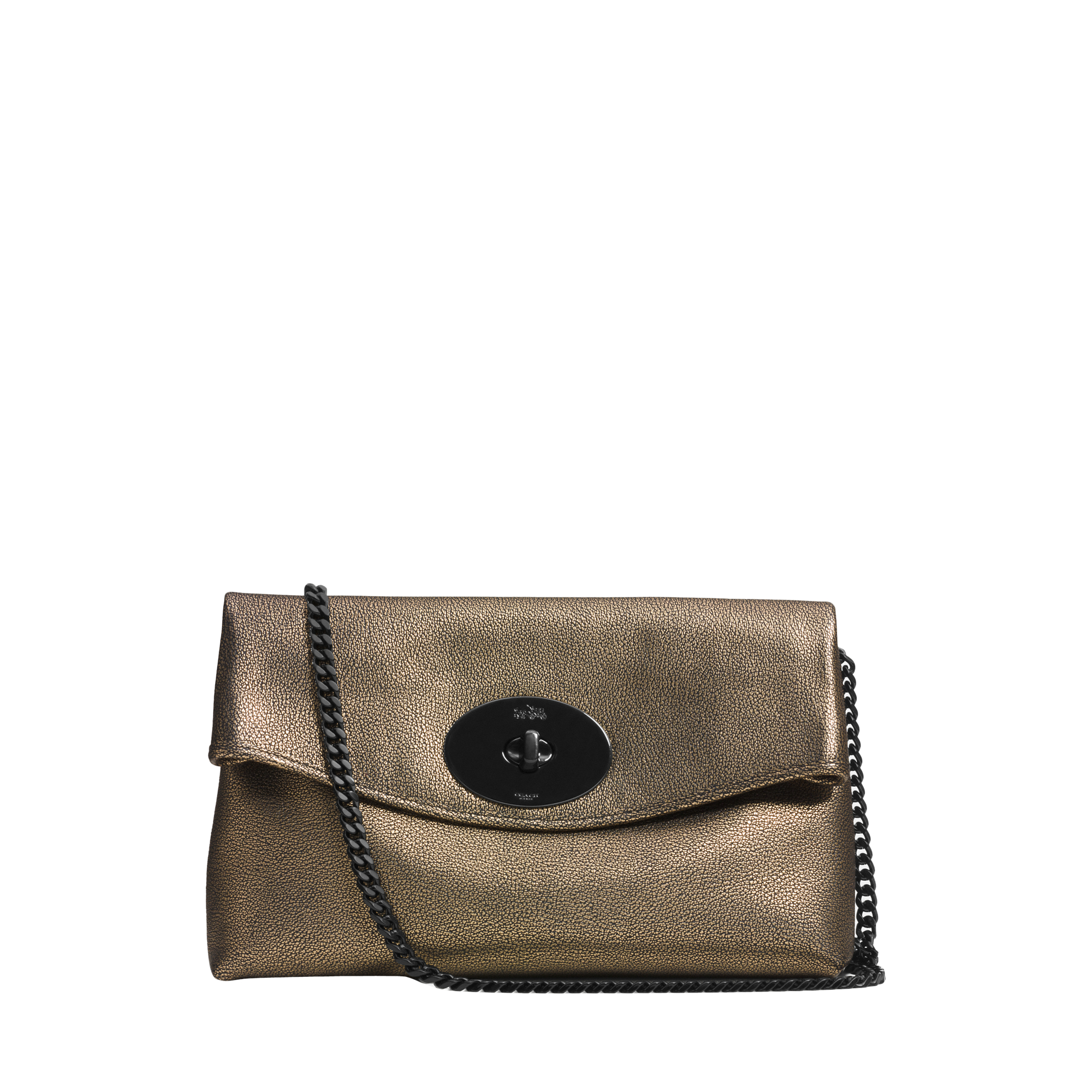 coach gold clutch bag