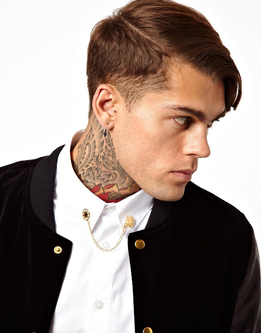 Lyst - Asos Collar Tips with Compass in Metallic for Men