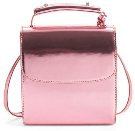 Marques'almeida Metallic Leather Shoulder Bag in Pink