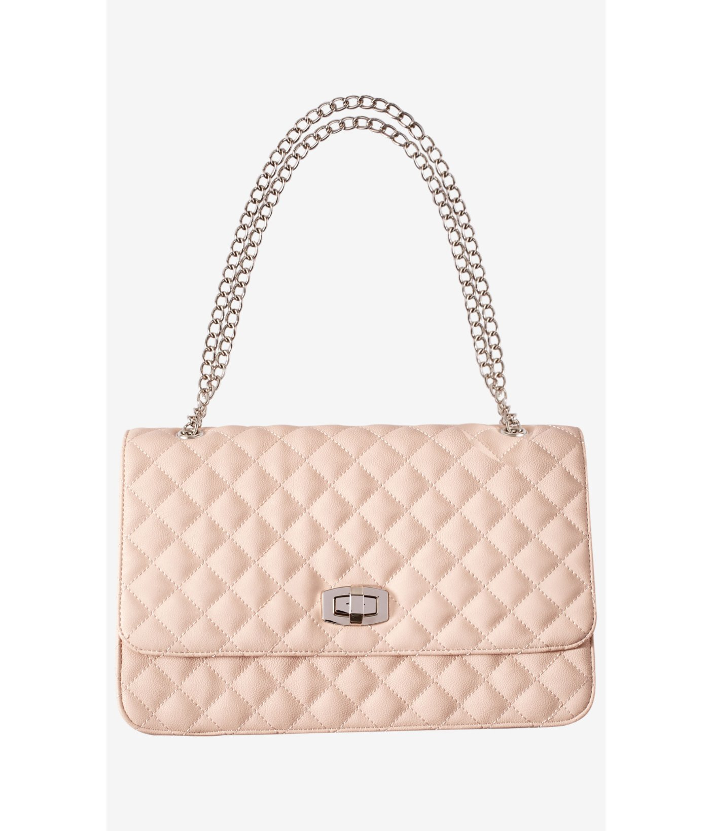 Lyst - Express Large Quilted Chain Strap Shoulder Bag in Natural