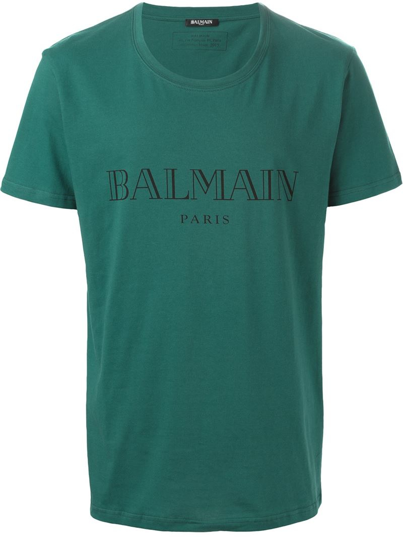 Lyst - Balmain Logo T-Shirt in Blue for Men