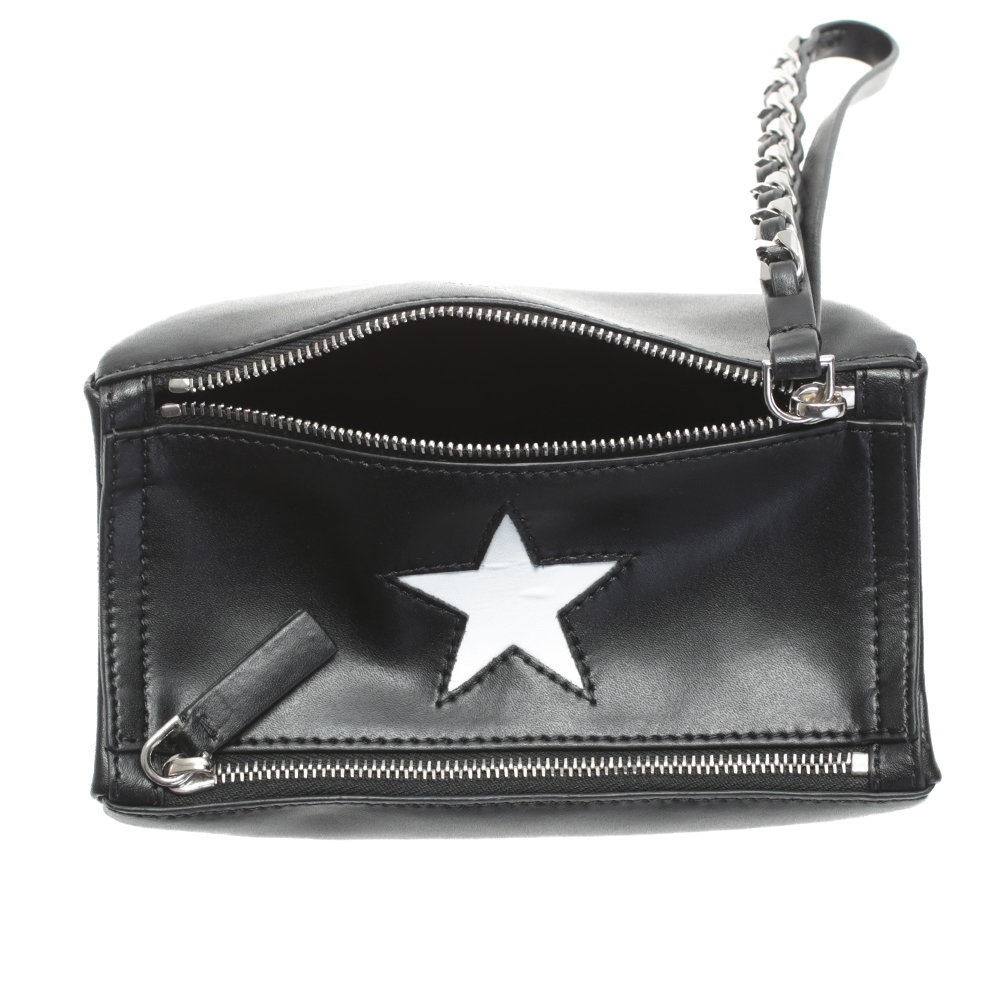 Lyst - Givenchy Black Pandora Wristlet Leather Bag in Black