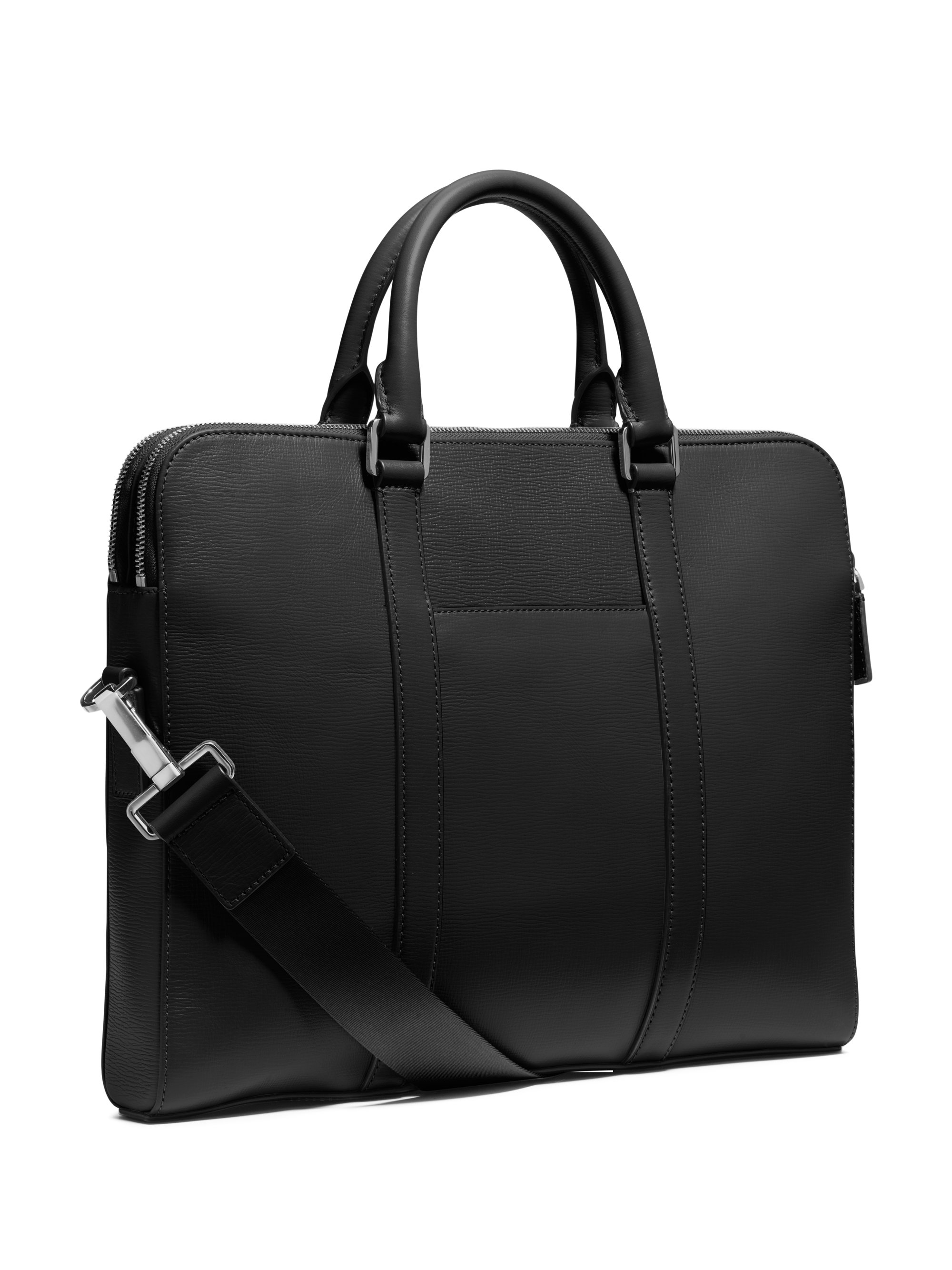 Lyst - Michael Kors Maya Leather Double-zip Briefcase in Black for Men