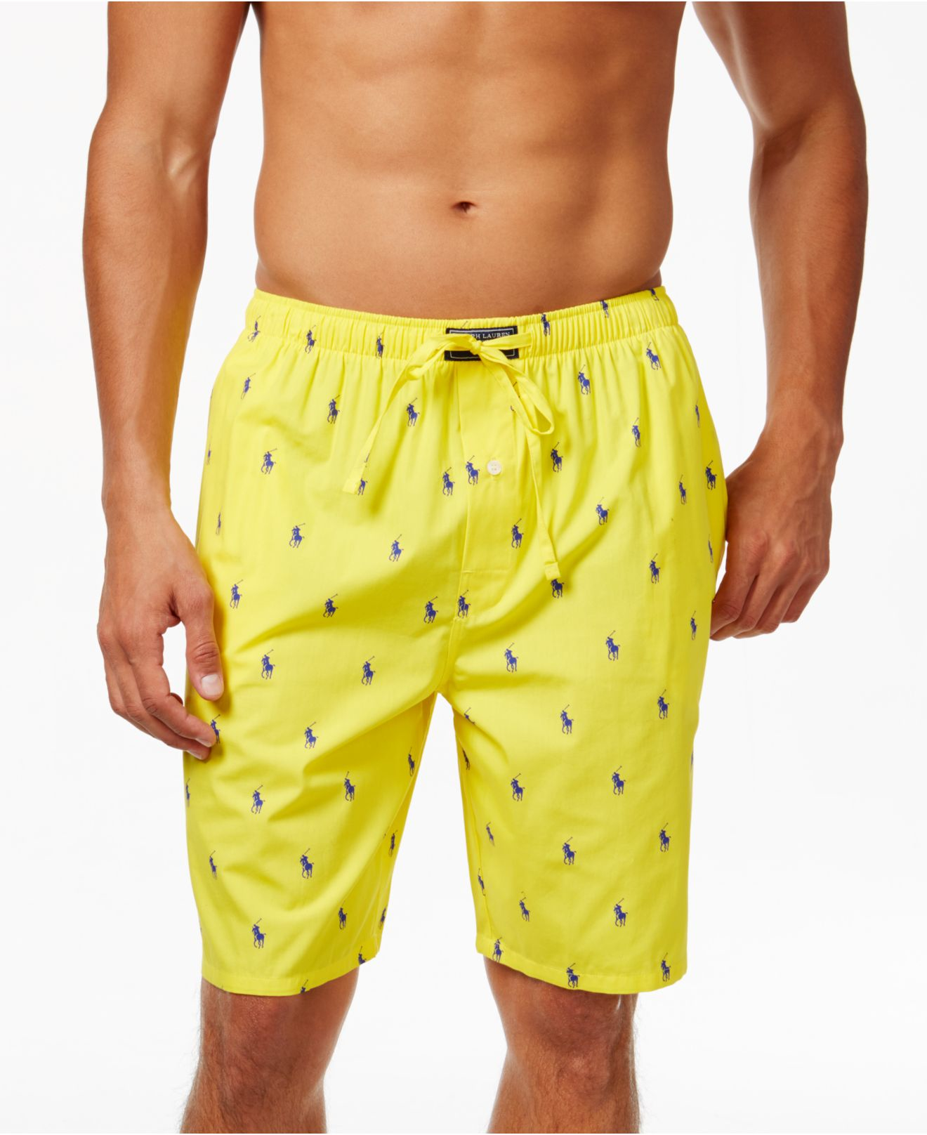 Polo ralph lauren Men's Woven Pony Player Sleep Shorts in Yellow for ...
