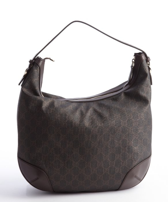 Gucci Brown And Black Gg Canvas Hobo Bag In Gray Lyst Gallery