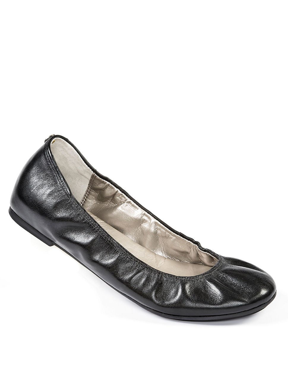 Me Too Travis Leather Flats in Black | Lyst