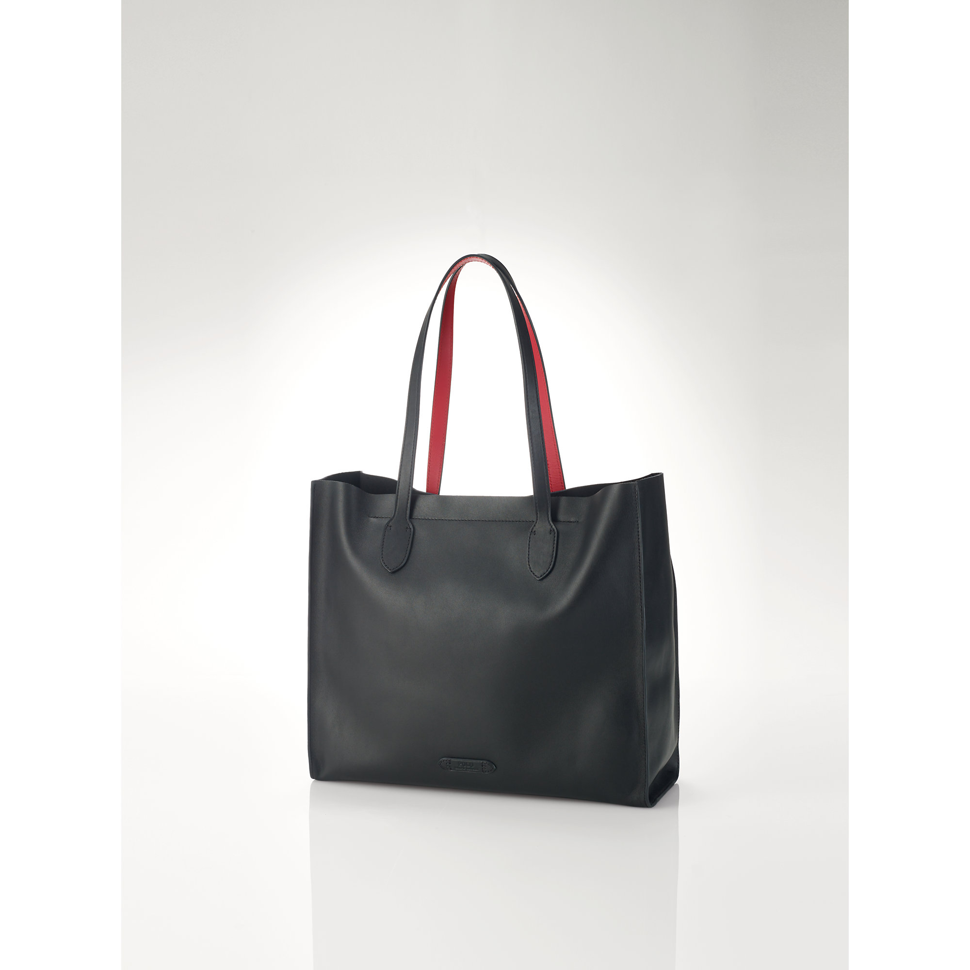 Lyst Polo Ralph Lauren Smooth Leather Tote In Black Gallery