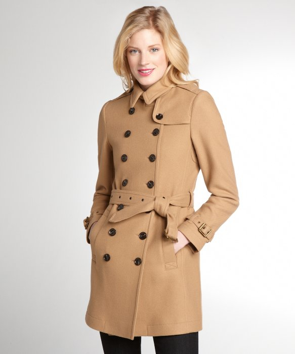 burberry women's camel wool coat