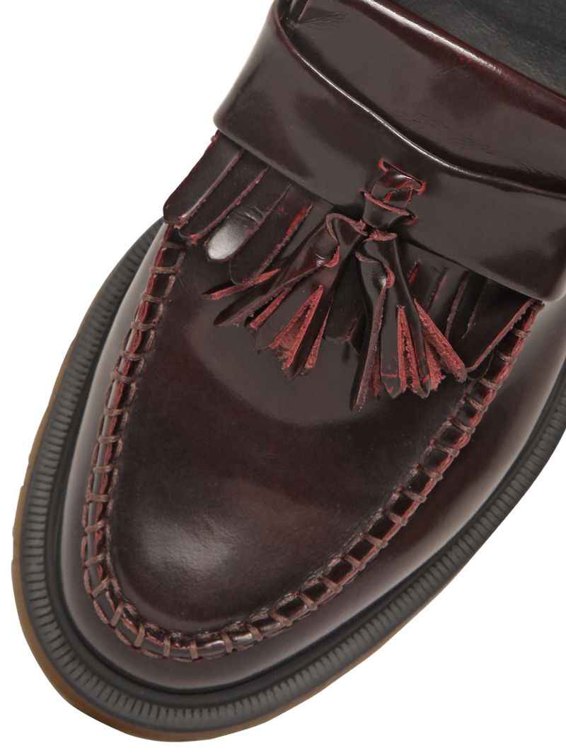 dr martens adrian bar loafers in red