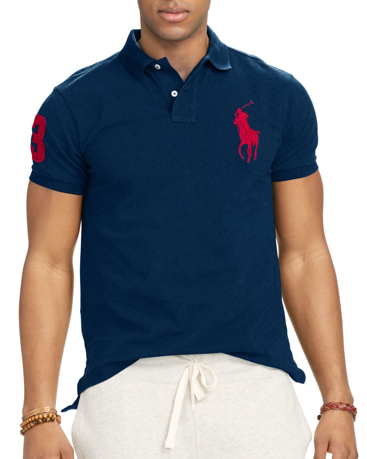 polo ralph lauren custom slim fit mesh polo shirt