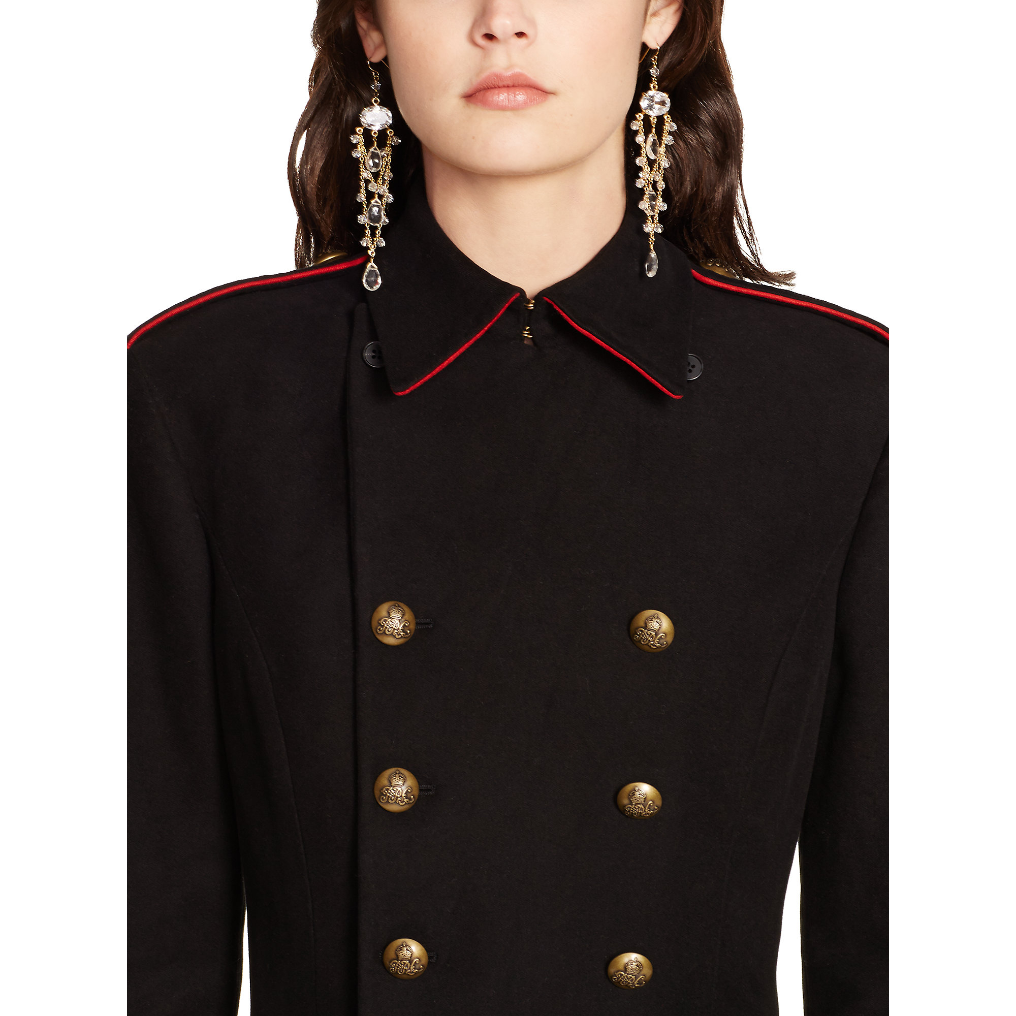 Polo ralph lauren Double-Breasted Admiral Coat in Black | Lyst