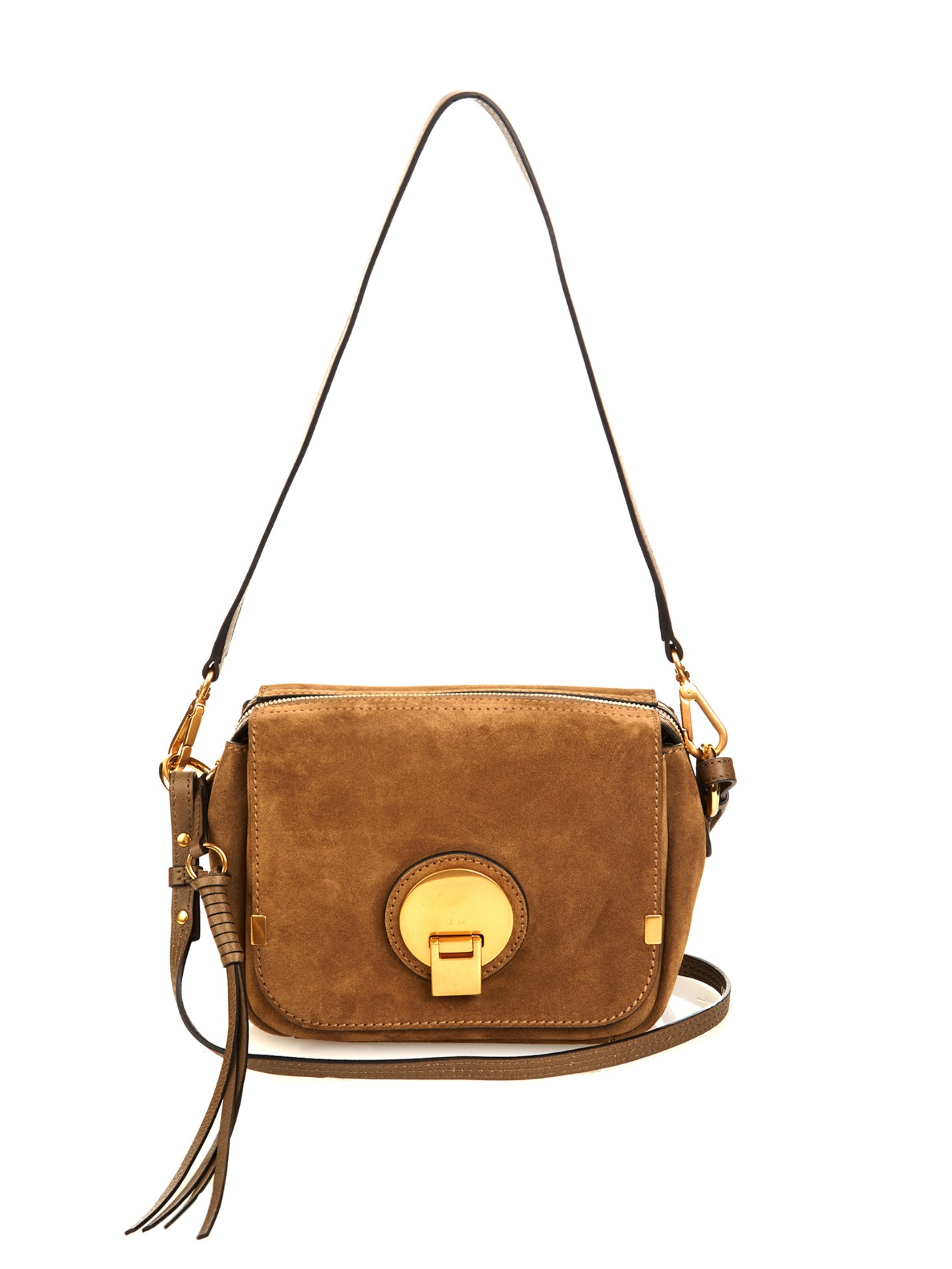 Chlo Indy Small Suede Cross-body Bag in Brown (KHAKI) | Lyst