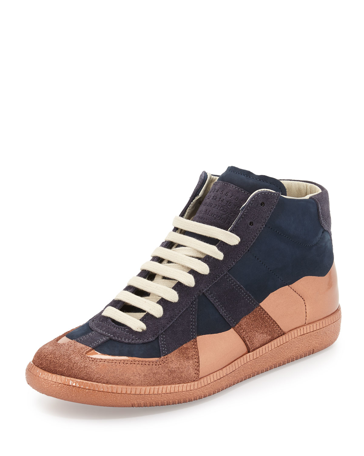 Maison margiela Replica Multicolored Leather High-top Sneaker in Blue ...