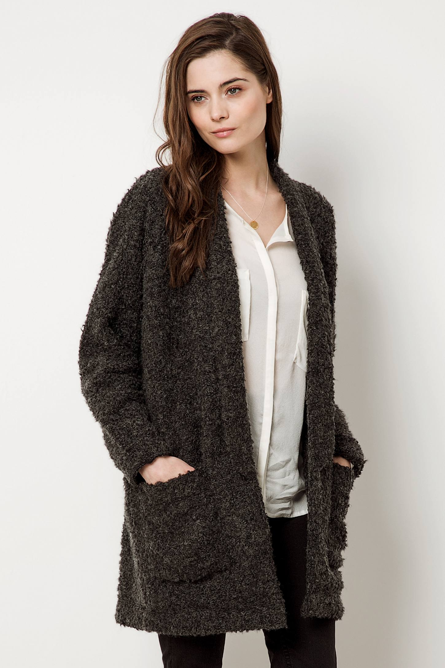 Anthropologie Selected Femme Reno Cardigan in Gray (DARK GREY) | Lyst