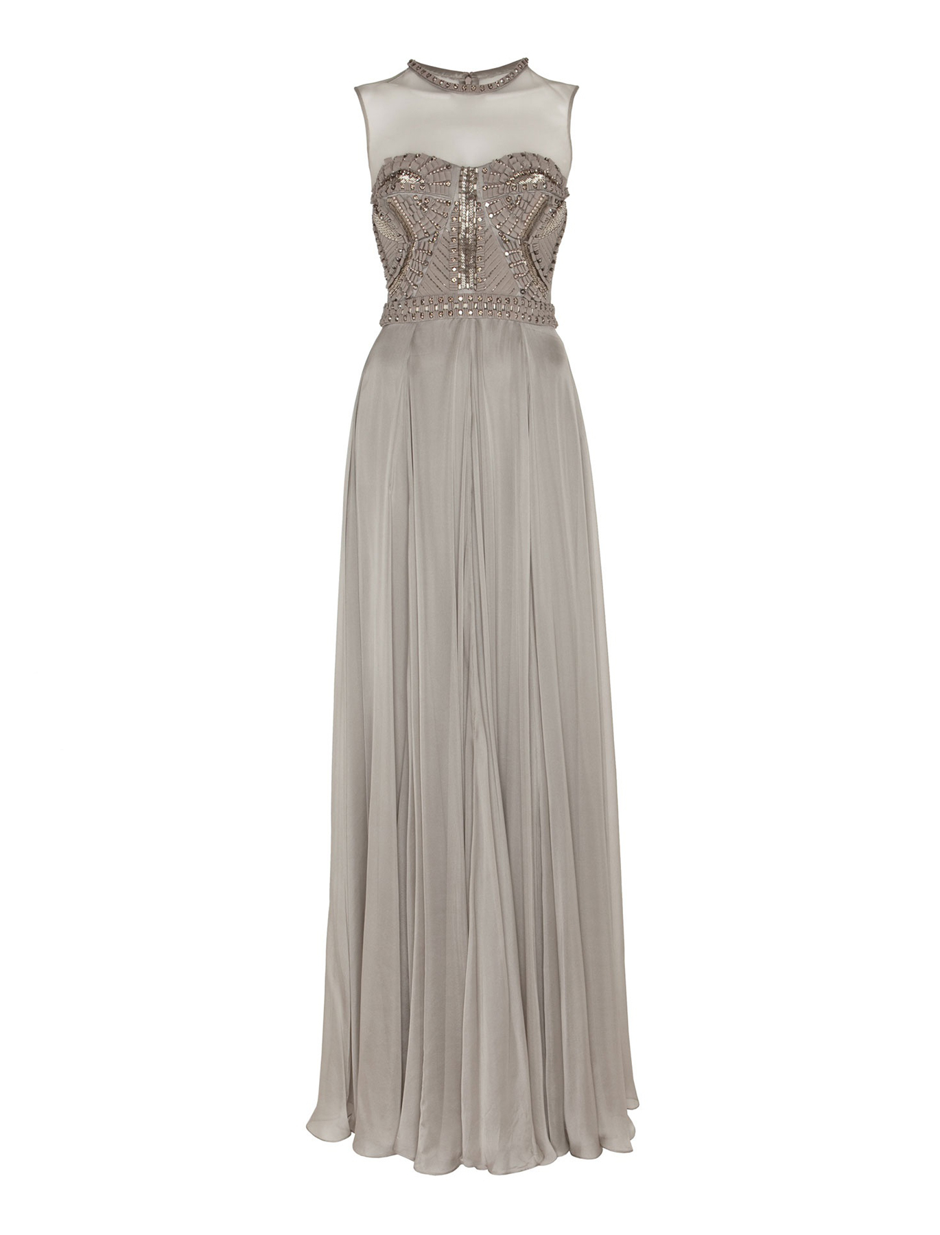 Temperley London Long Laurel Sleeveless Dress in Gray | Lyst