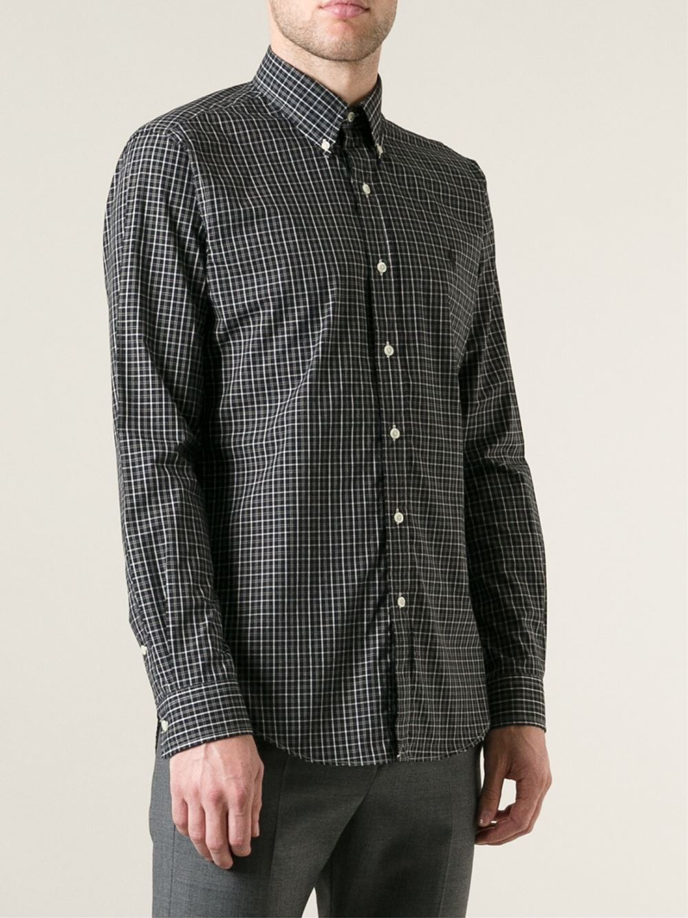 men black check shirt