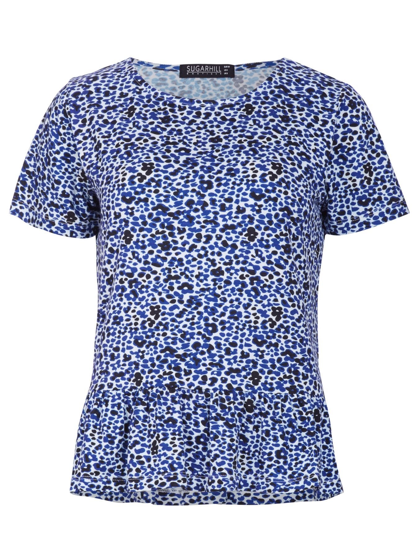 blue animal print tops