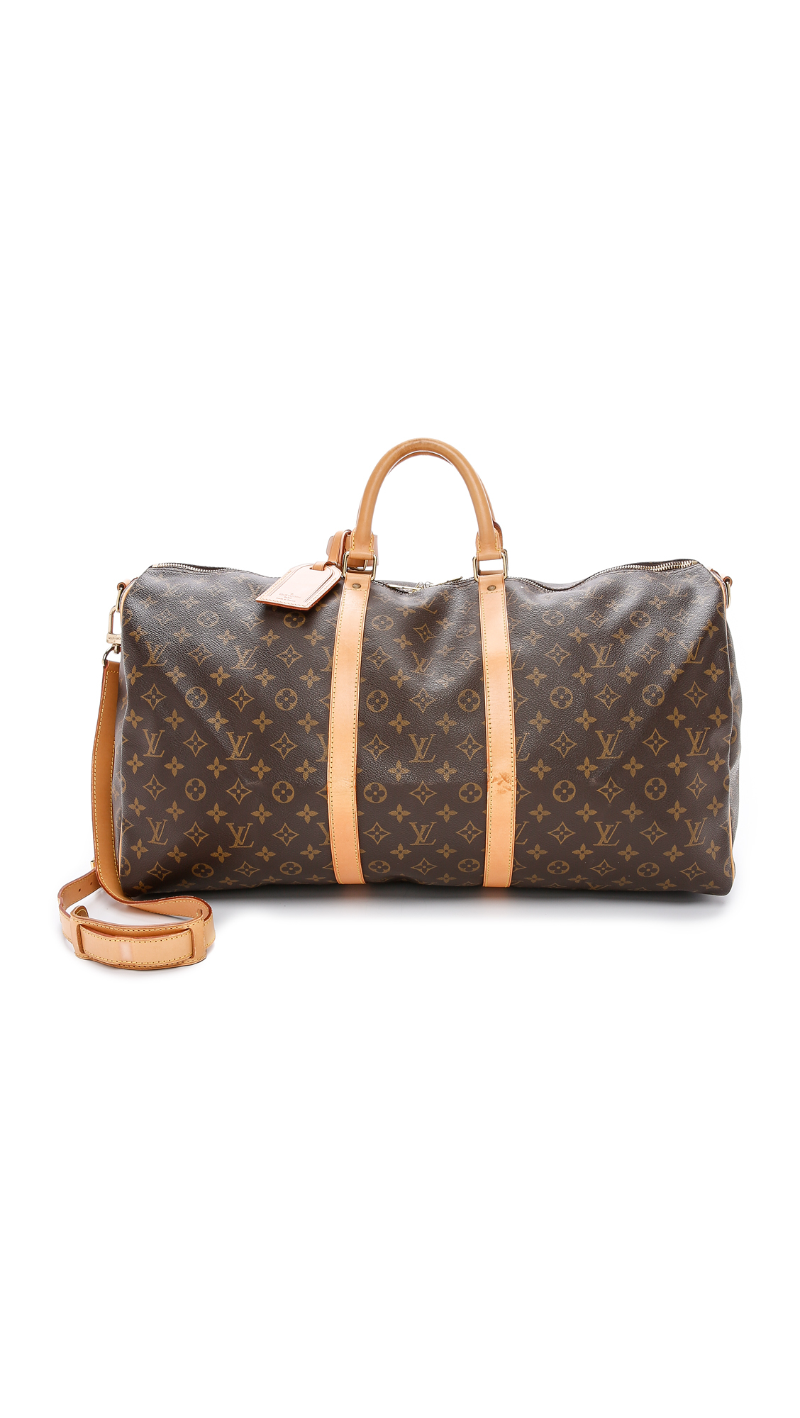 What goes around comes around Louis Vuitton Monogram Keepall 55 - Lv Print in Beige (LV Print ...