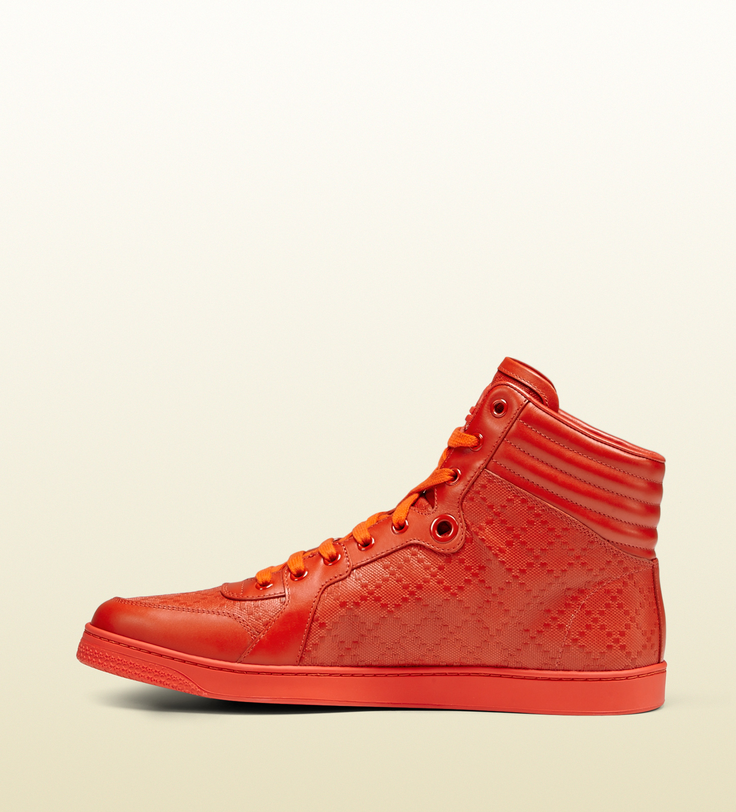 Gucci Diamante Leather High-top Sneaker in Orange for Men - Lyst