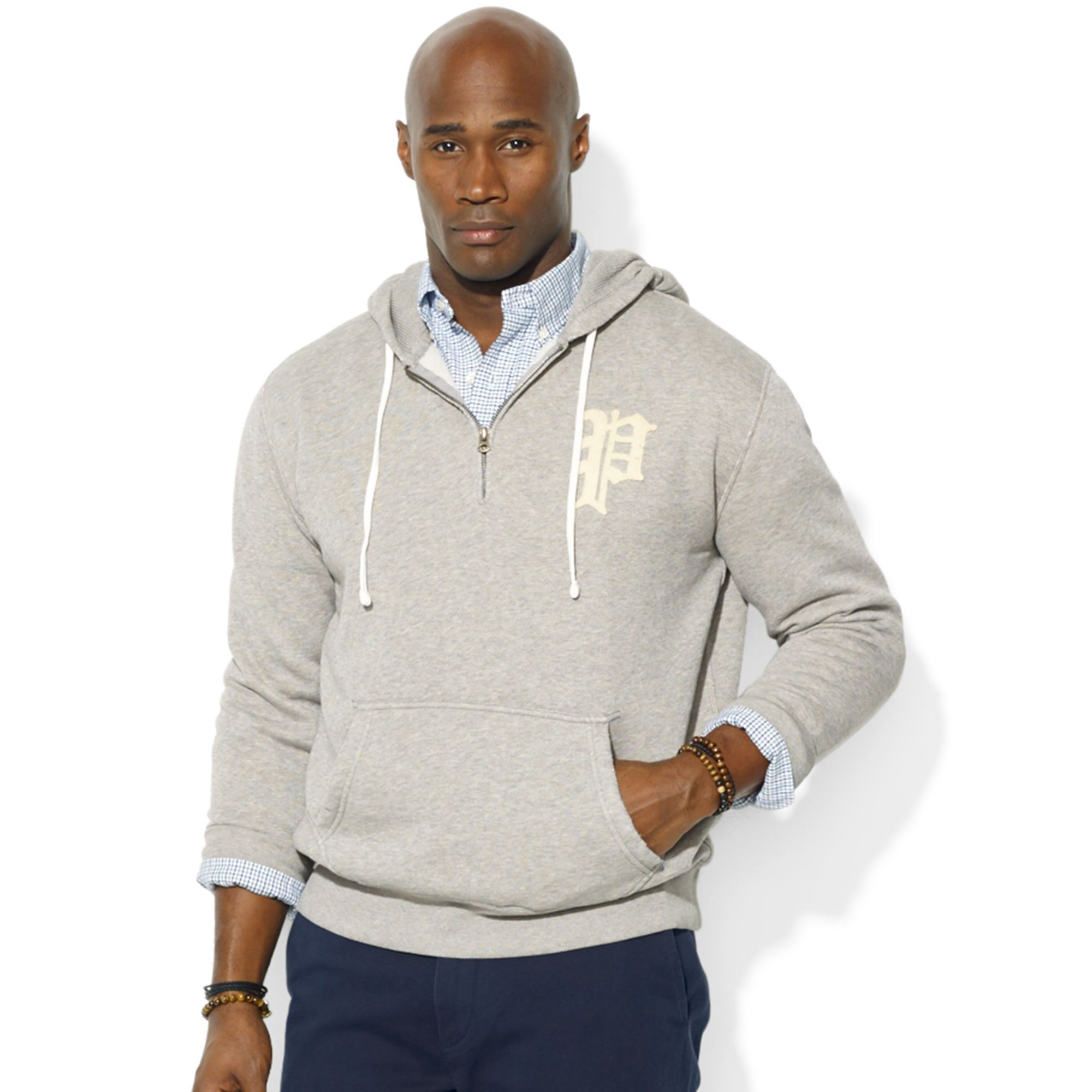 Polo Ralph Lauren Big And Tall Quarter-Zip Hooded Fleece Sweatshirt in ...