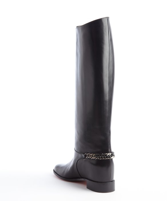 replica sneaker - christian louboutin leather knee high boots Black round toes ...