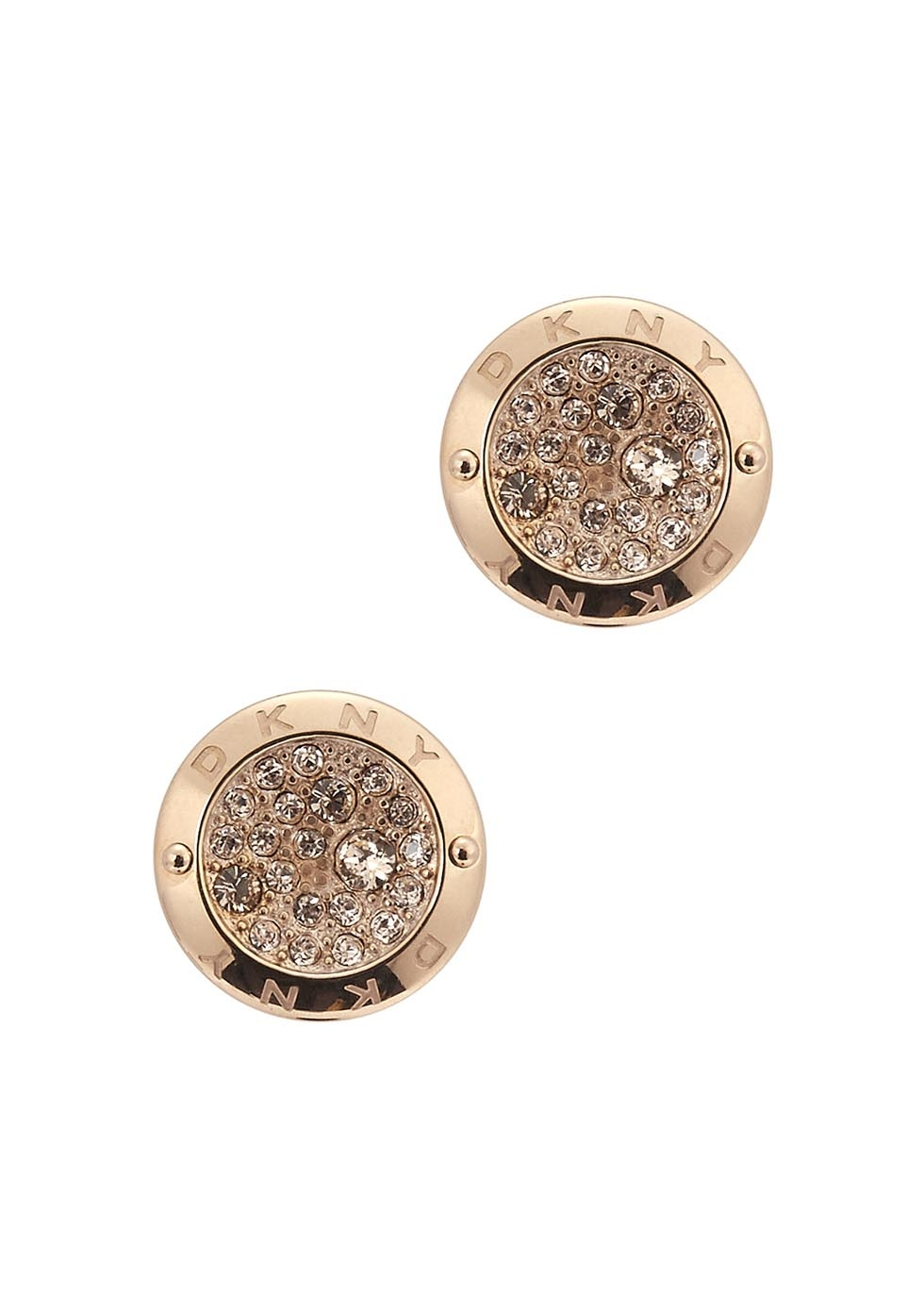 Dkny Rose Gold Tone Pavé Earrings In Pink Lyst Gallery