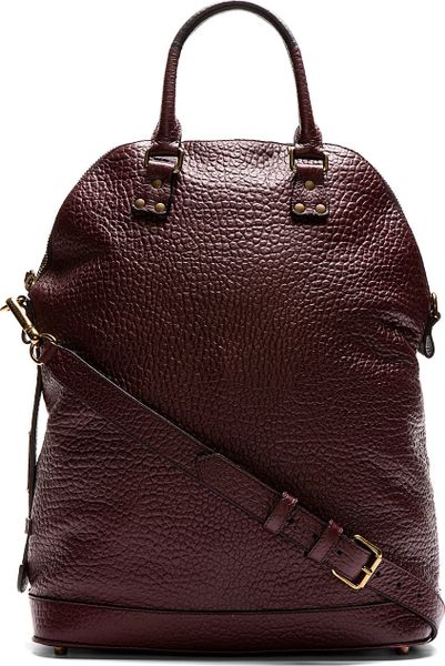 Burberry Prorsum Burgundy Grained Leather Tote Bag in Red (burgundy) | Lyst